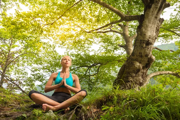 Woman relaxing in beautiful nature. — Stock Photo, Image