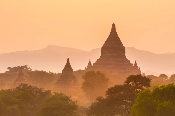 Templos de Bagan, Birmânia, Mianmar, Ásia. — Fotografia de Stock