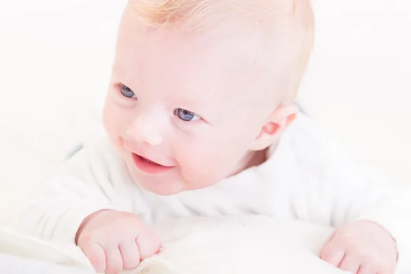 Baby with plush toy. — Stock Photo, Image