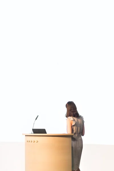 Mulher de negócios fazendo apresentação de negócios . — Fotografia de Stock