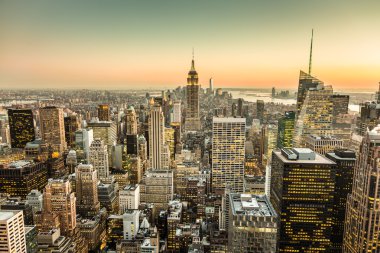 New York Şehri Manhattan şehir merkezi silueti.