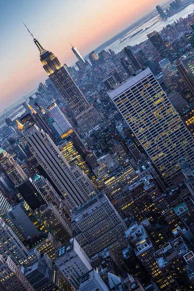 Ciudad de Nueva York Manhattan skyline centro. — Foto de Stock