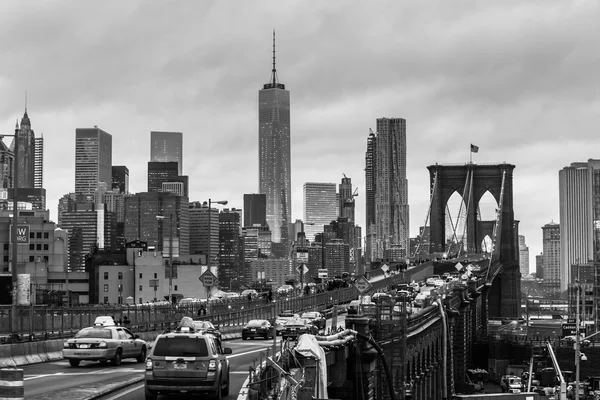 Pont de Brooklyn au crépuscule, New York. — Photo