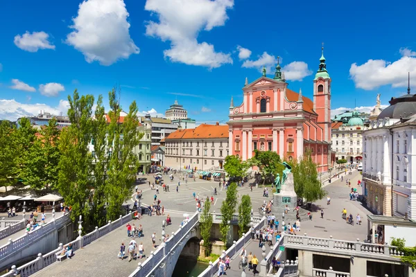 Piazza Preseren, Lubiana, capitale della Slovenia . — Foto Stock