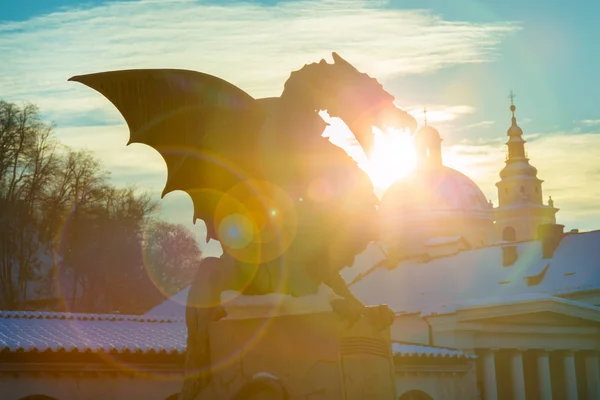 Dragon bridge, Liubliana, Eslovénia, Europa . — Fotografia de Stock