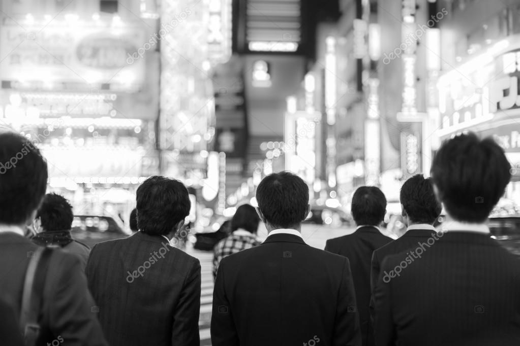 Businessmen in Shinjuku, Tokyo, Japan.