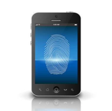 Smartphone tarama parmak izi bir ekranda
