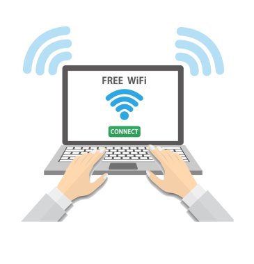 Wifi ile dizüstü bilgisayar kullanan kişiler
