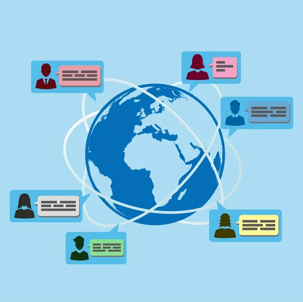 Rede de comunicação de pessoas —  Vetores de Stock