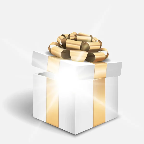 Vector abierto caja de regalo con luz brillante — Vector de stock