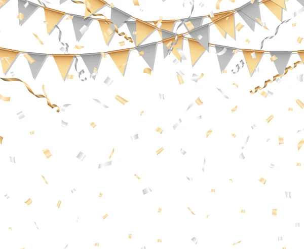 Gold and silver party background — Stock Vector