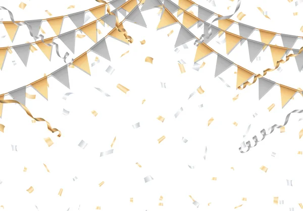 Gold and silver party background — Stock Vector