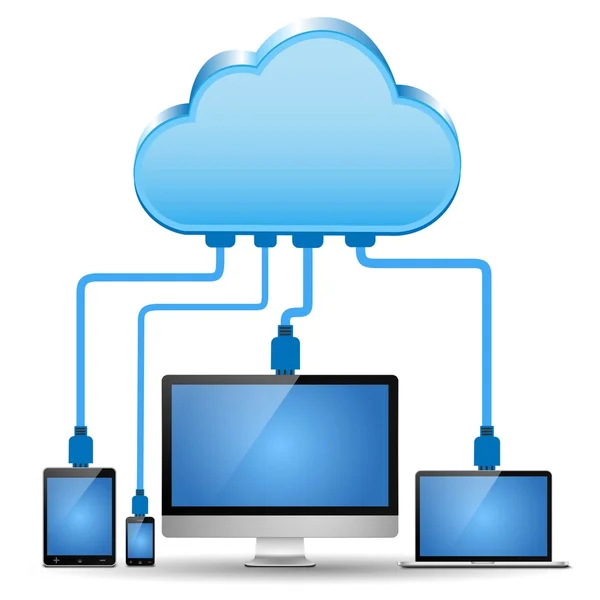 Concepto de computación en nube vectorial — Archivo Imágenes Vectoriales