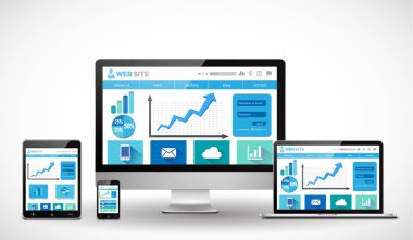 Duyarlı iş web tasarım konsepti