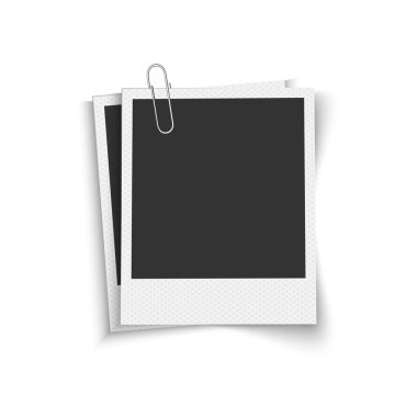 Blank photo frames with paper clip