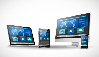 Vektör modern web tasarım yanıt veren Web sitesi