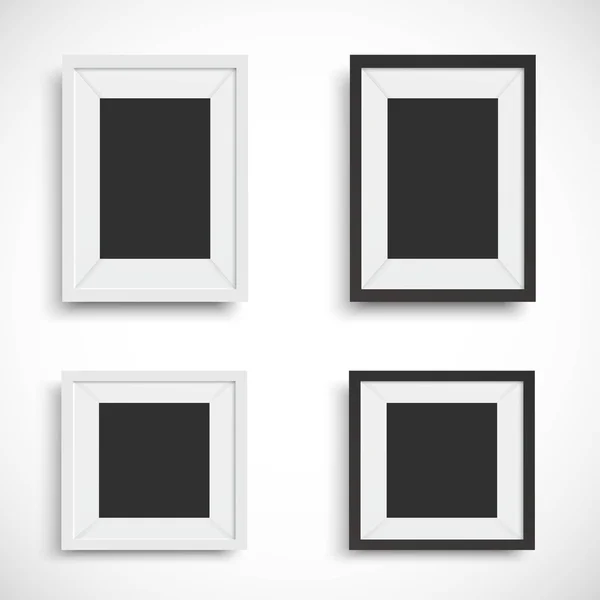 Blank picture frame set isolated on white background — Stock Vector