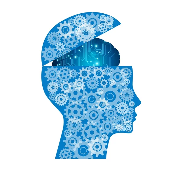 Bir soyut elektronik devre kartı beyin, AI yapay zeka kavramı.