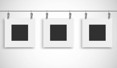 Metalik Klipsli çelik halat asılı boş resim çerçevesi