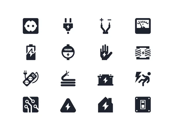 Iconos de electricidad. Serie Lyra — Vector de stock