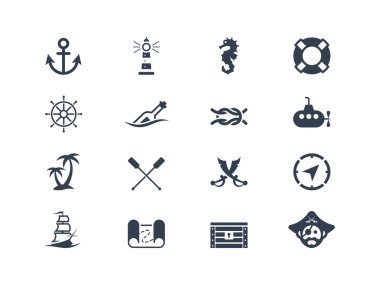 Marine and nautical icons clipart