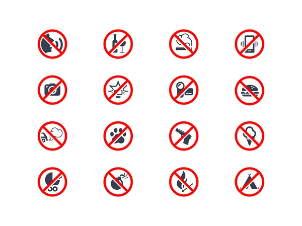 Iconos de prohibición — Vector de stock