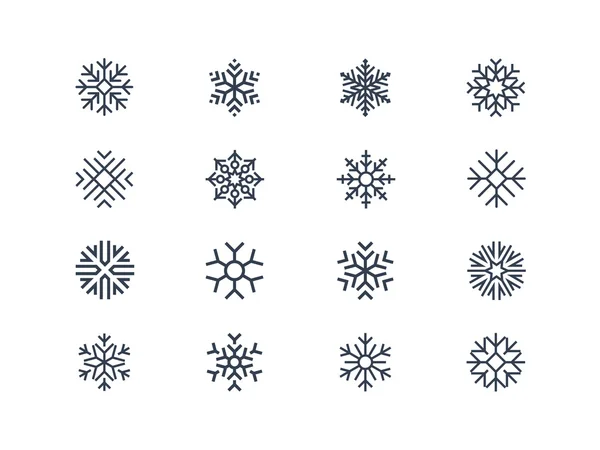 Iconos de copo de nieve — Vector de stock