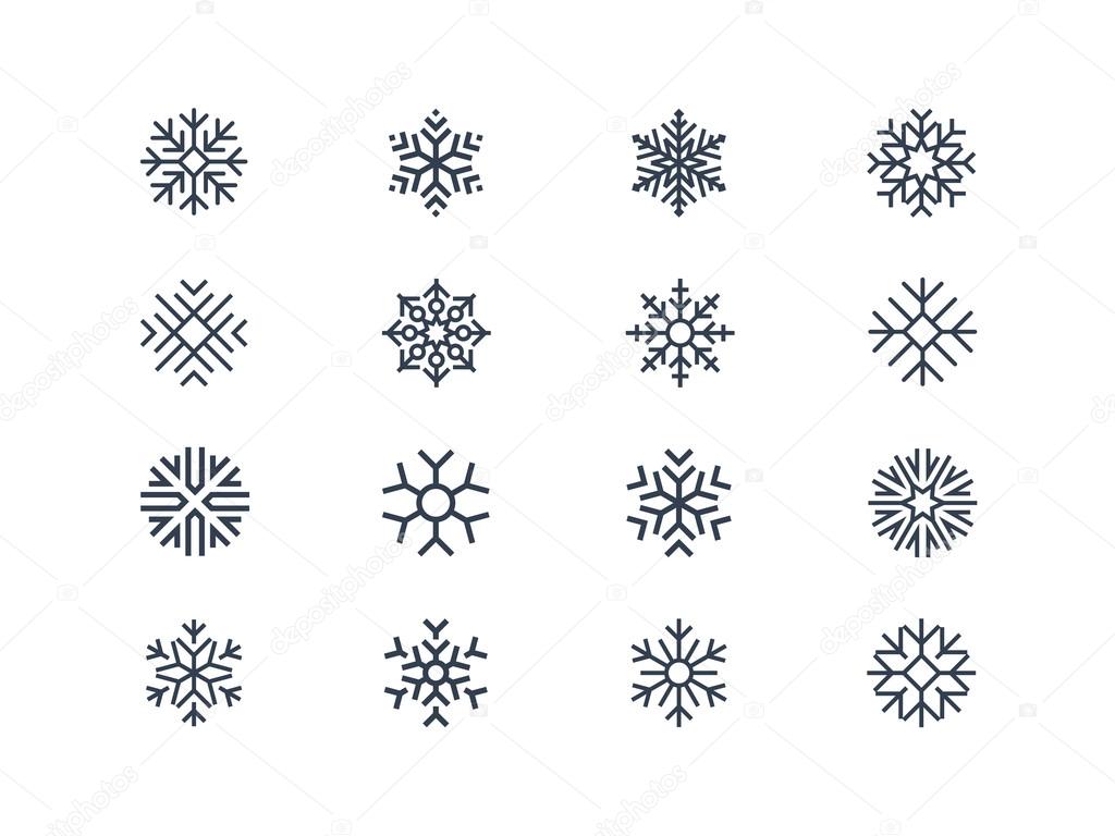 Snowflake design elements and icons