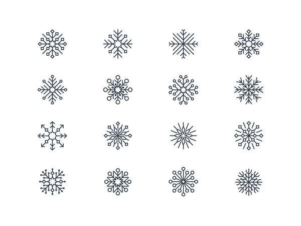 Sneeuwvlok pictogrammen 4 — Stockvector