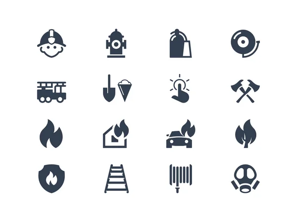 Иконки пожарных — стоковый вектор