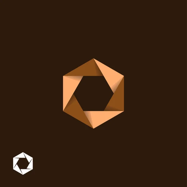 Symbole origami hexagonal — Image vectorielle