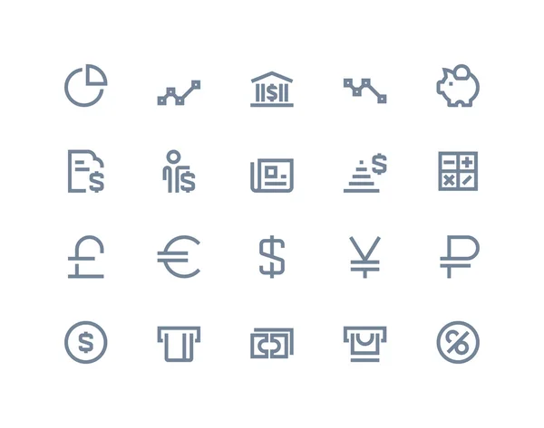 Finance and bank icons. Line series — Stock Vector