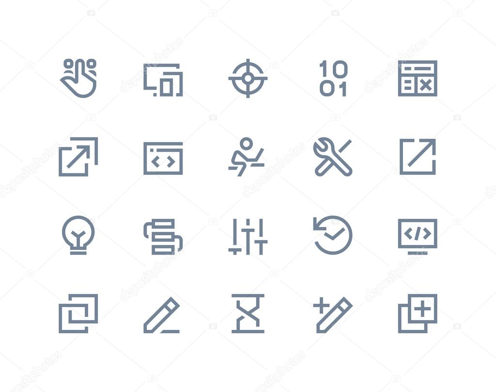 Developer and programer icons. Line series