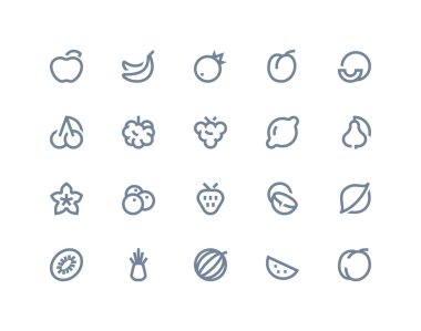 Meyve simgeler. Satır seris