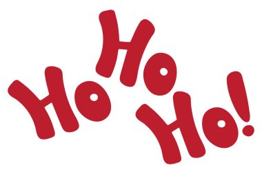 Christmas lettering. Ho ho ho! Red letters on white isolated background. clipart