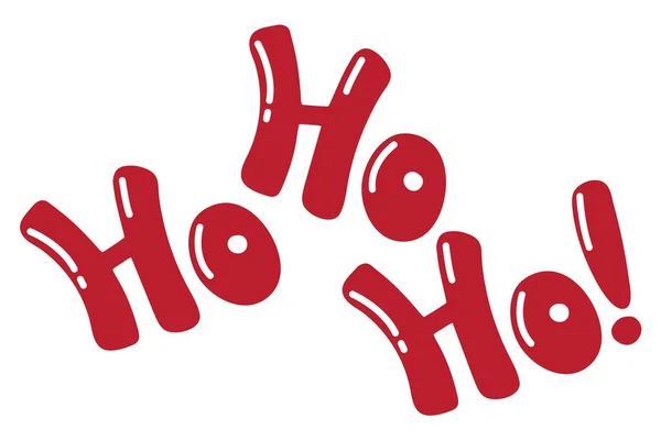 Noel mektupları. Hey, hey! Beyaz izole arkaplanda kırmızı harfler.