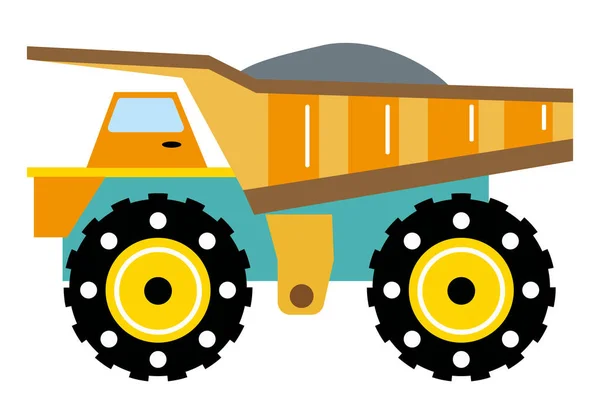 Dumper Matériel Construction Illustration Pour Enfants Fond Blanc Isolat — Image vectorielle