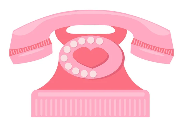 Roze Telefoon Met Een Hart Voor Feestdag Van Sint Valentijn — Stockvector