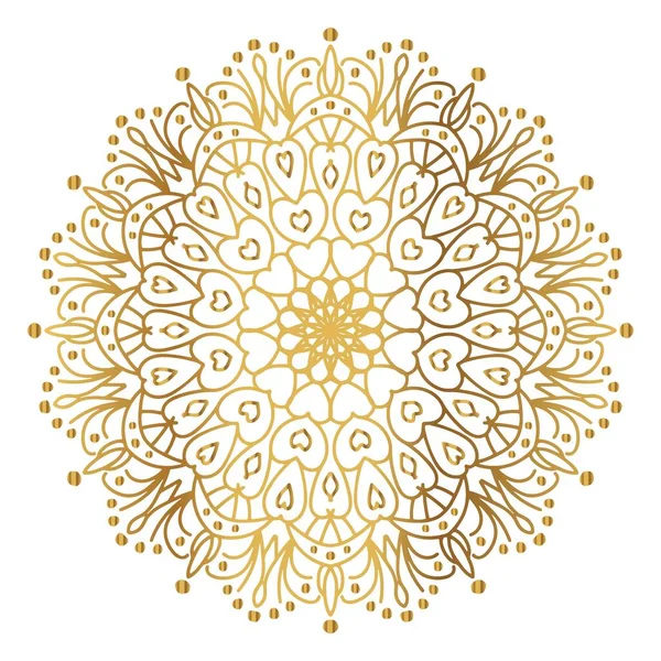 Mandala Con Pendenza Dorata Lusso Ornamentale Colore Oro Ornamento Rotondo — Vettoriale Stock