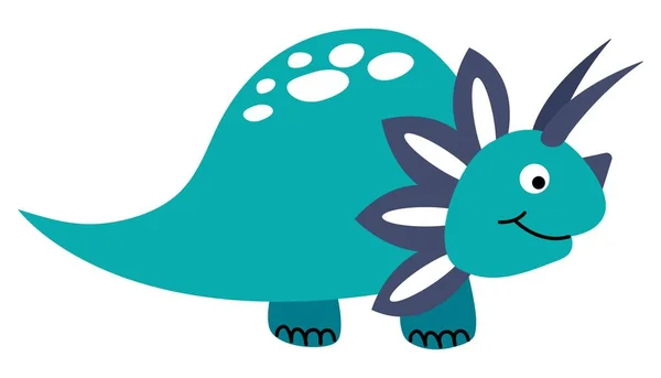 Niedlicher Handgezeichneter Dinosaurier Auf Weißem Isoliertem Hintergrund Illustration Für Kinder — Stockvektor