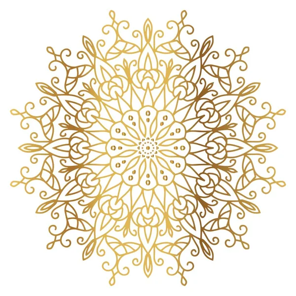 Mandala Con Pendenza Dorata Lusso Ornamentale Colore Oro Ornamento Rotondo — Vettoriale Stock