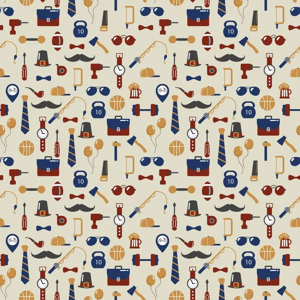 Seamless pattern for the holiday Father's Day. Flat style. Design for fabric, textile, wallpaper, packaging, website.