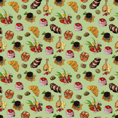 Fransız mutfağında kusursuz desenler var. Kafeler, kumaşlar, tekstil, duvar kağıtları, ambalaj için tasarım.