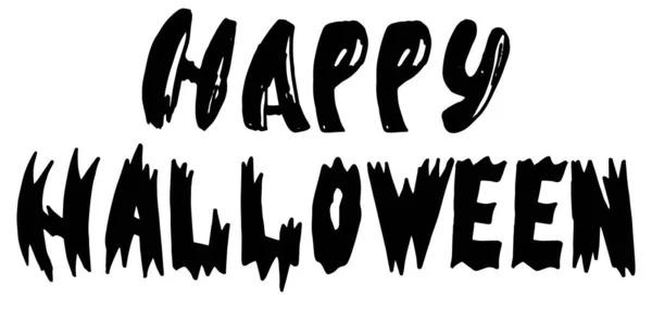 Feliz Halloween Con Letras Fondo Blanco Aislado Ilustración Vectorial — Archivo Imágenes Vectoriales