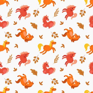 Atlı ve Çiçekli Kusursuz Desen. Kumaş, tekstil, duvar kağıdı, ambalaj için tasarım