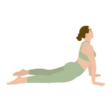 Yoga yapan kadın tasviri. Beyaz arkaplan, izole et