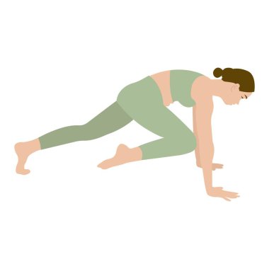 Dağ tırmanışçısı egzersizi yapan kadın tasviri