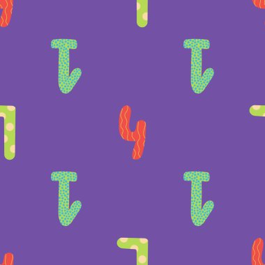 Mor Arkaplanda Kusursuz Sayılar Örnekleri. Kumaş, tekstil, duvar kağıdı, ambalaj için tasarım