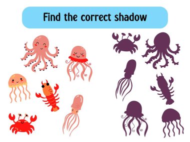 Deniz Hayvanları ile Doğru Gölge Oyunu Bul