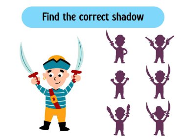 Çocuklar için Korsan Gölge Eşleştirme Oyunu